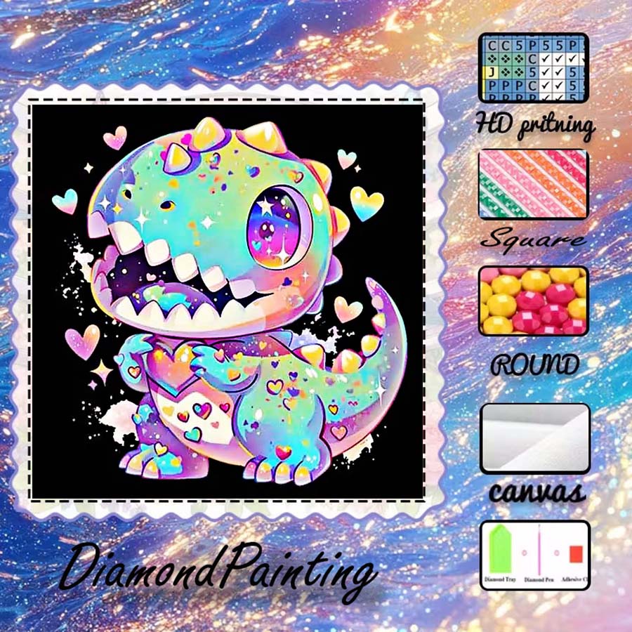 5D Diamond Painting Kit Full Drill - 1 adet 5D DIY flok kumaş,