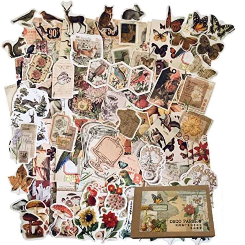 Vintage Junk Journal Scrapbooking Paper - Estetik Günlük Tutma İçin Vintage Çıkartmalar