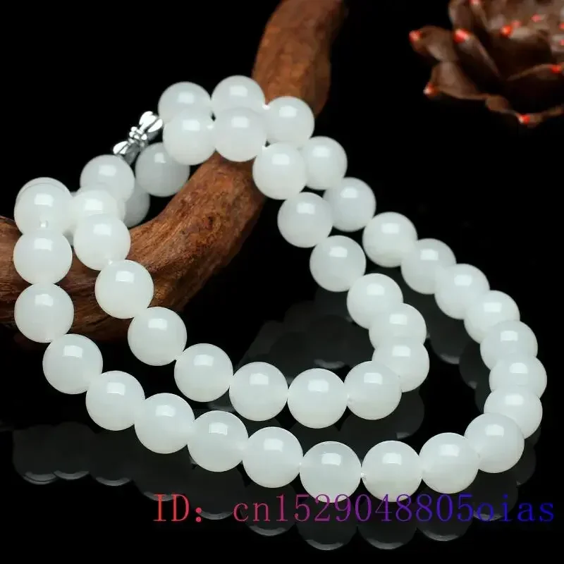 Beading - Beyaz yeşim boncuklu kolye boncuk doğal