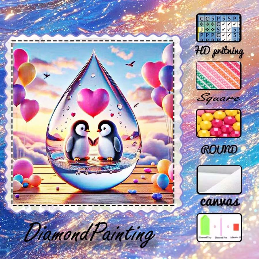 5D Diamond Painting Kit Full Drill - 1 adet 5D DIY flok kumaş,