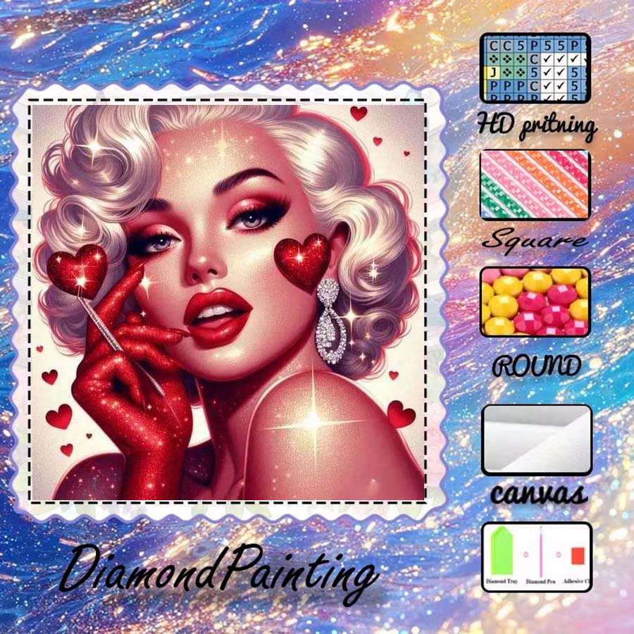 5D Diamond Painting Kit Full Drill - 1 adet 5D DIY flok kumaş,