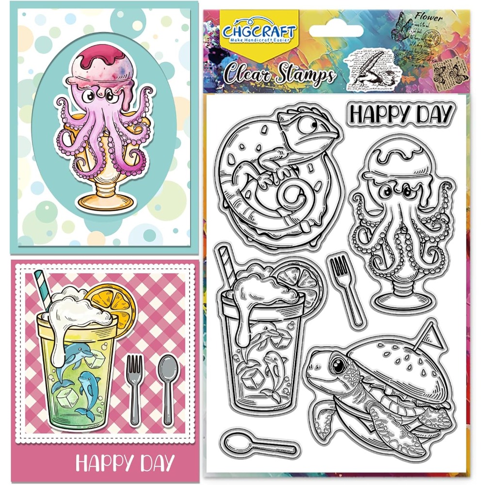 Clear Silicone Stamps For Card Making - Deniz Hayvan Temizle Pullar Kaplumbağalar Şeffaf