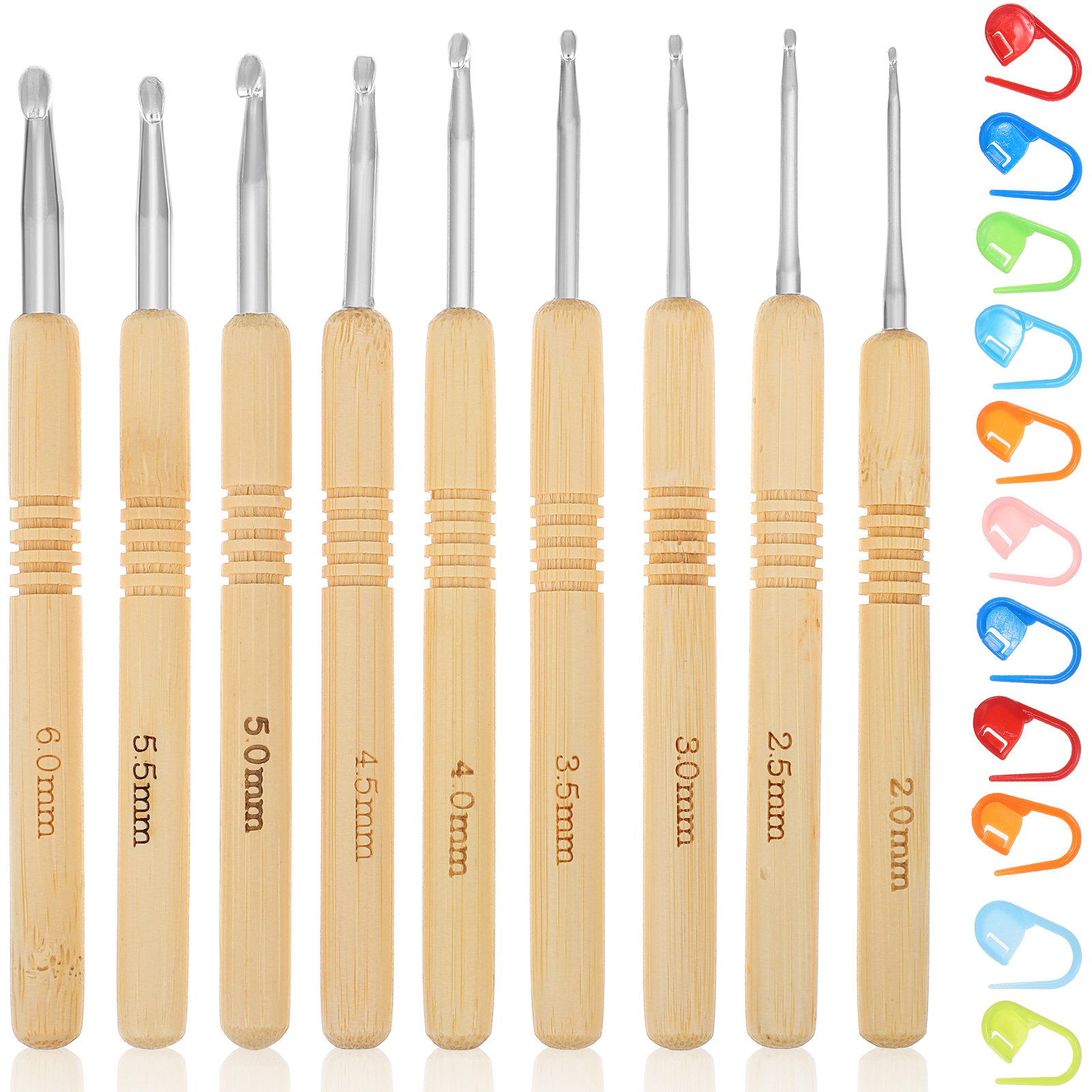 1 Set Ahşap Tığ Seti Çeşitli B - Wooden Crochet Hooks Ergonomic Handle incelemesi ve fiyatı