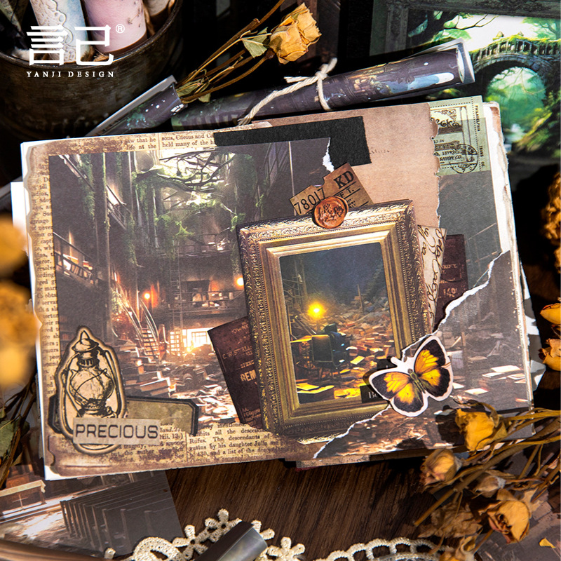 40 adet Vintage INS fütüristik - Vintage Junk Journal Scrapbooking Paper incelemesi ve fiyatı