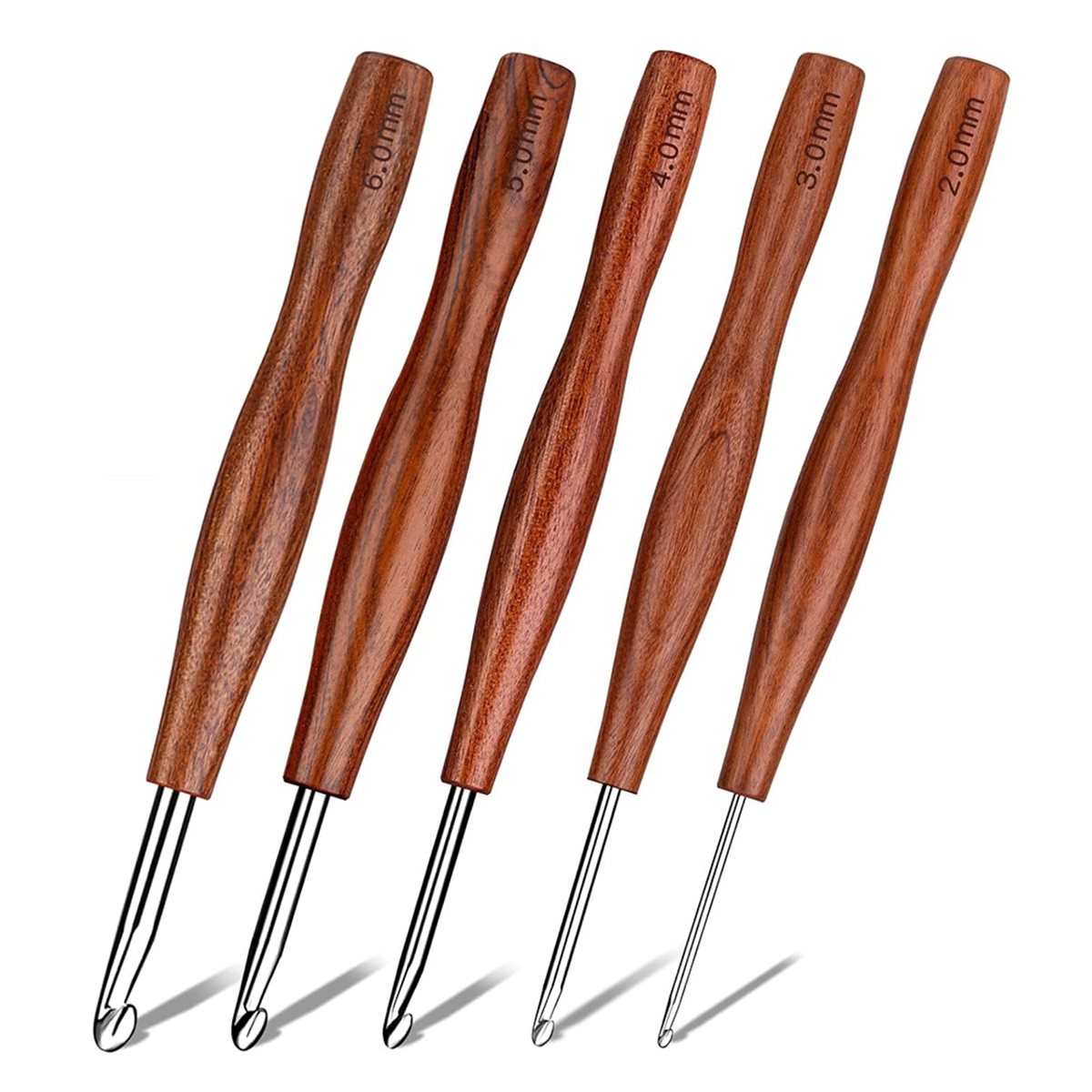AT16 5 Adet Tığ Kancası, 5 Boy - Wooden Crochet Hooks Ergonomic Handle incelemesi ve fiyatı