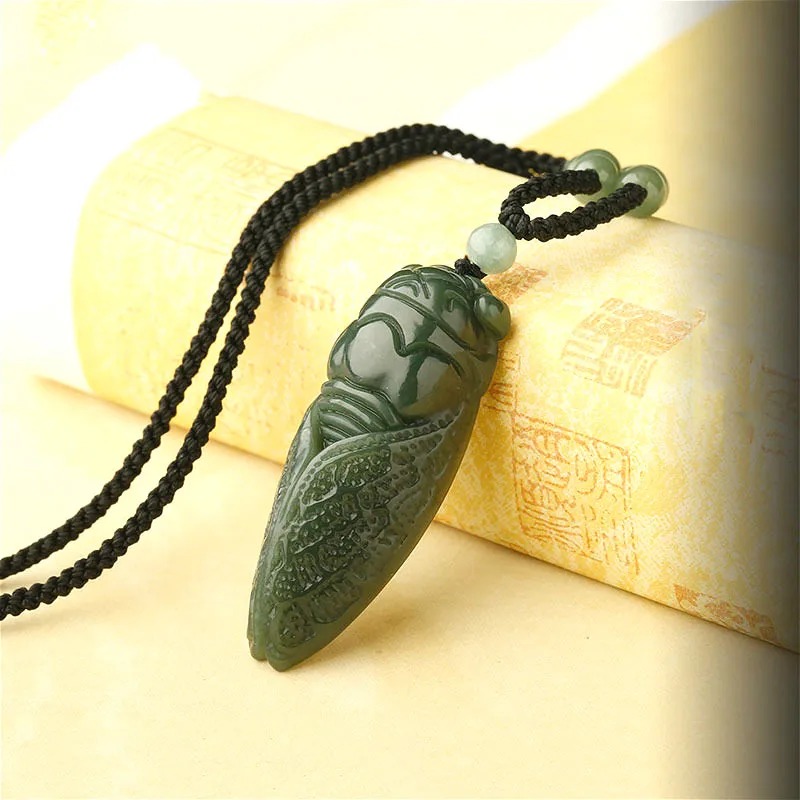 Doğal Hetian yeşim Cicada koly - Beading incelemesi ve fiyatı