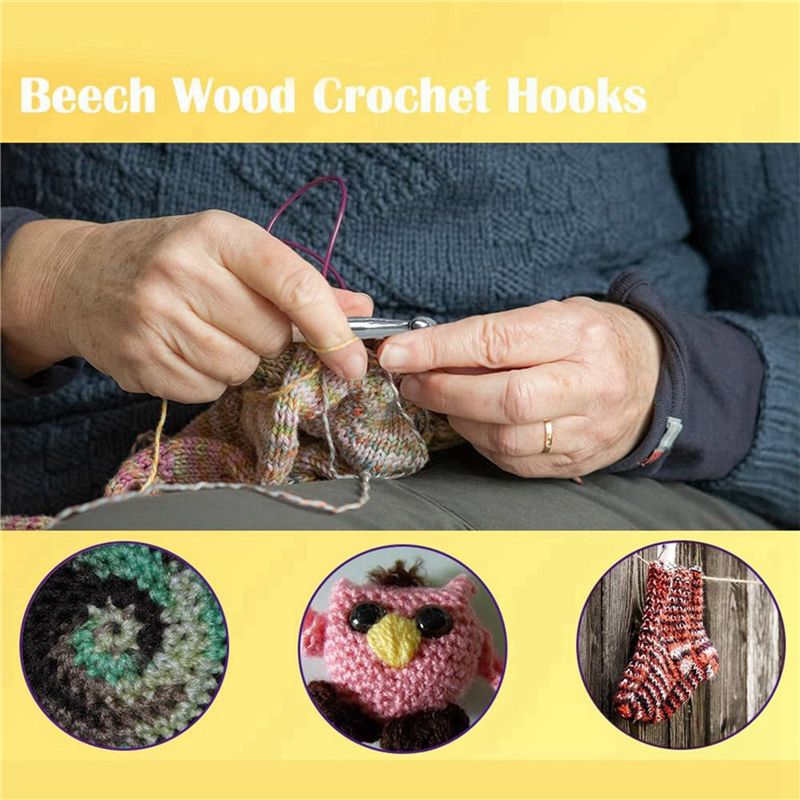 SEWS-80 Adet Ahşap Tığ Seti 3. - Wooden Crochet Hooks Ergonomic Handle incelemesi ve fiyatı