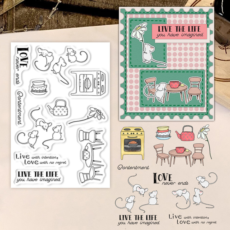 Suncraft Küçük Fare ve Mutfak  - Clear Silicone Stamps For Card Making incelemesi ve fiyatı