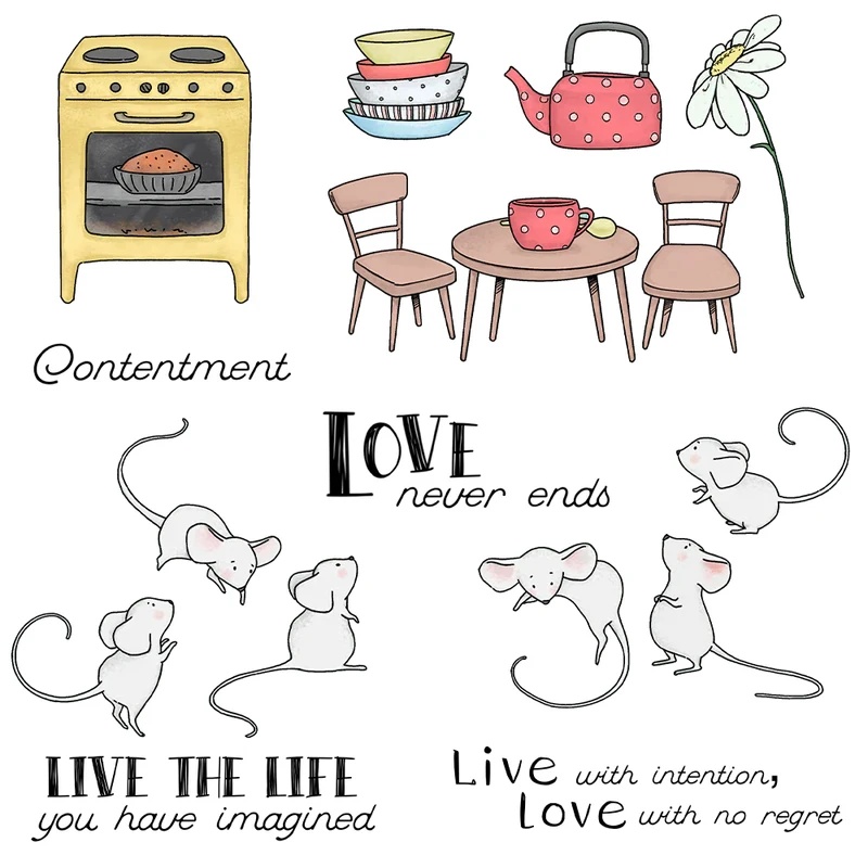 Suncraft Küçük Fare ve Mutfak  - Clear Silicone Stamps For Card Making incelemesi ve fiyatı