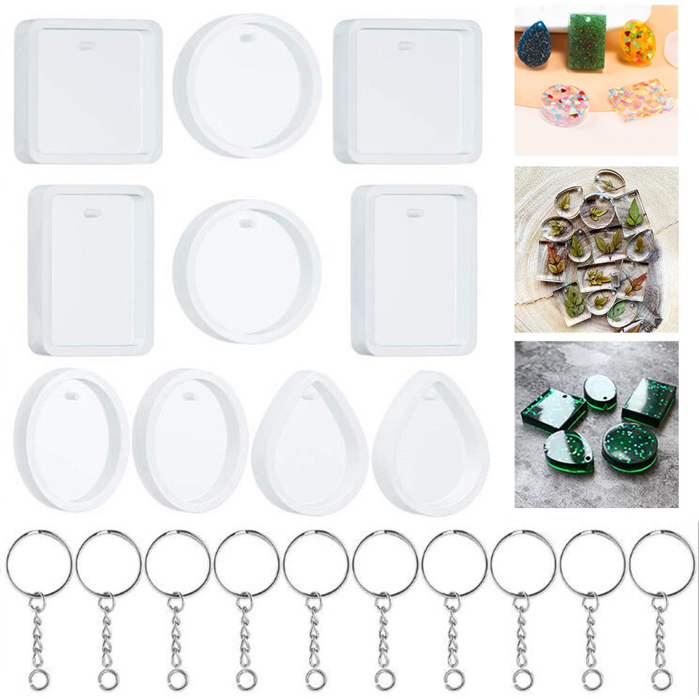 20 adet/takım DIY anahtarlık k - Silicone Epoxy Resin Molds Set incelemesi ve fiyatı
