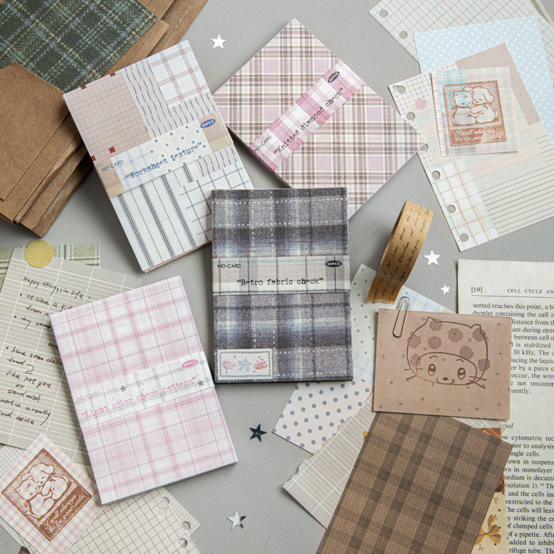 50 adet Yaratıcı Ekose Dekor K - Vintage Junk Journal Scrapbooking Paper incelemesi ve fiyatı