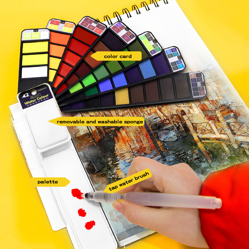 18/25/33/42 renk katı suluboya - Watercolor Paint Set Solid Pigment incelemesi ve fiyatı