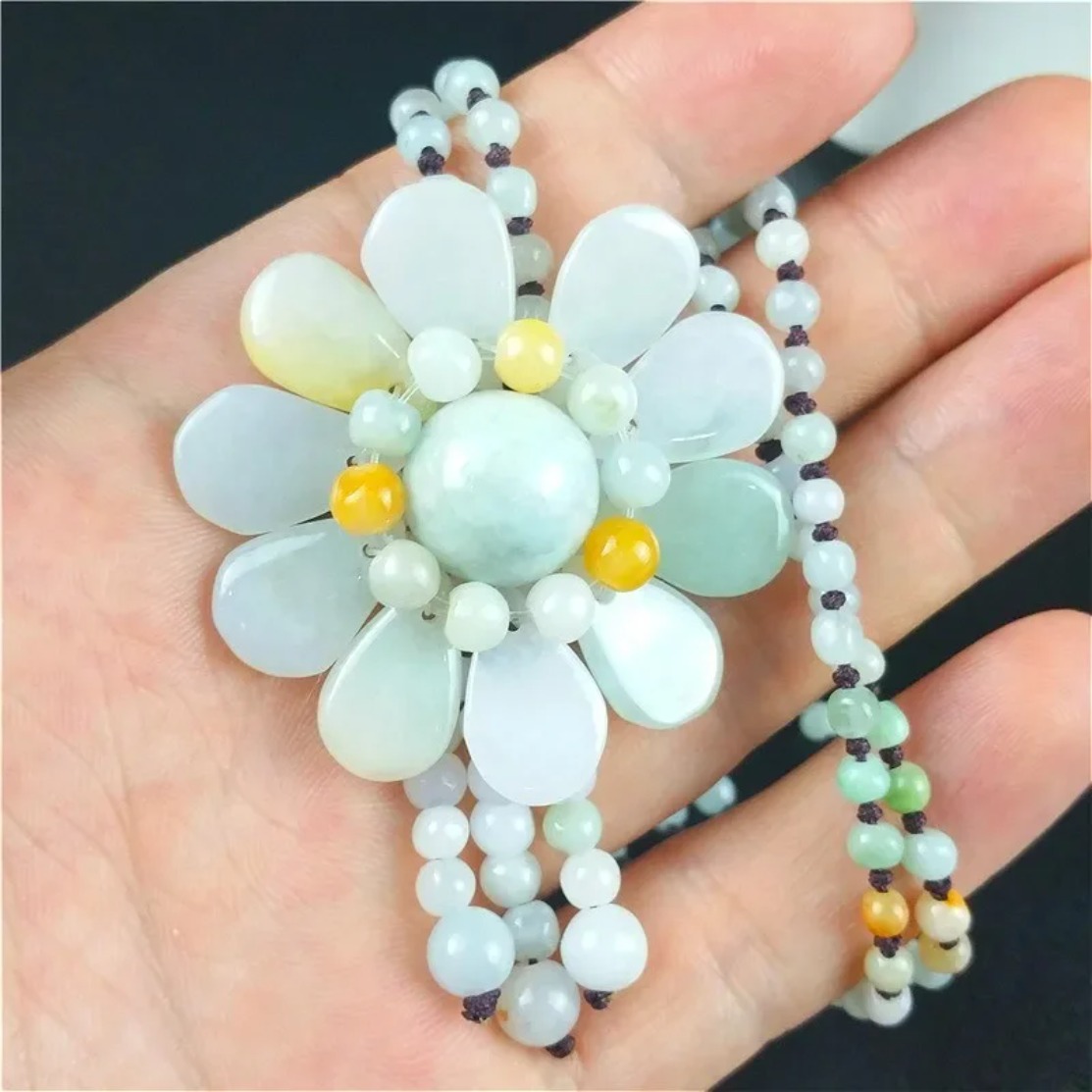 Sertifikalı burma yeşim ayçiçe - Beading incelemesi ve fiyatı