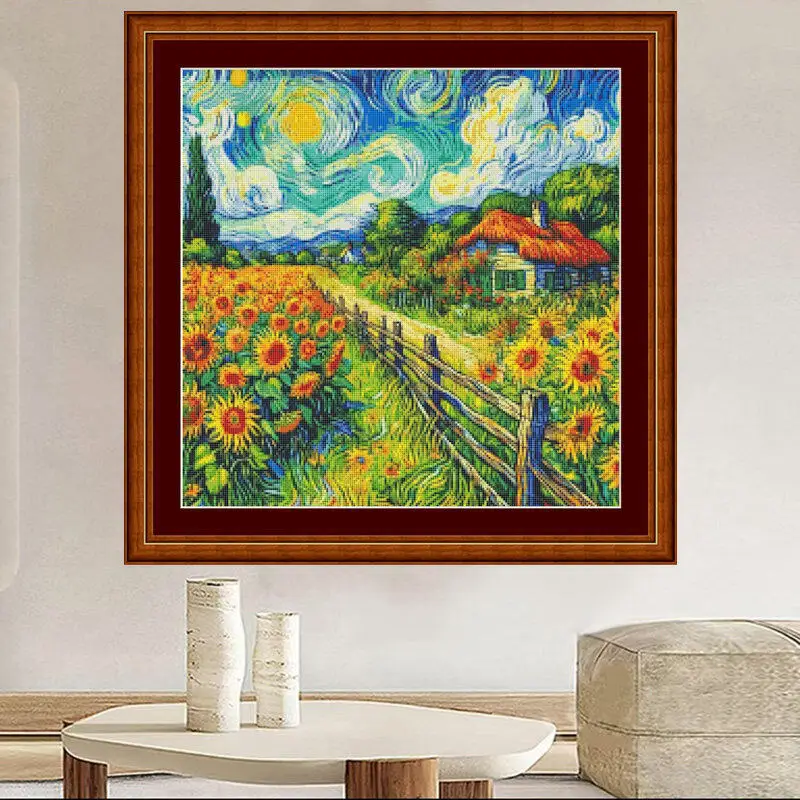 [[CC4656-Van Gogh Serisi Ayçiç - Cross Stitch Stamped Kits Beginners incelemesi ve fiyatı