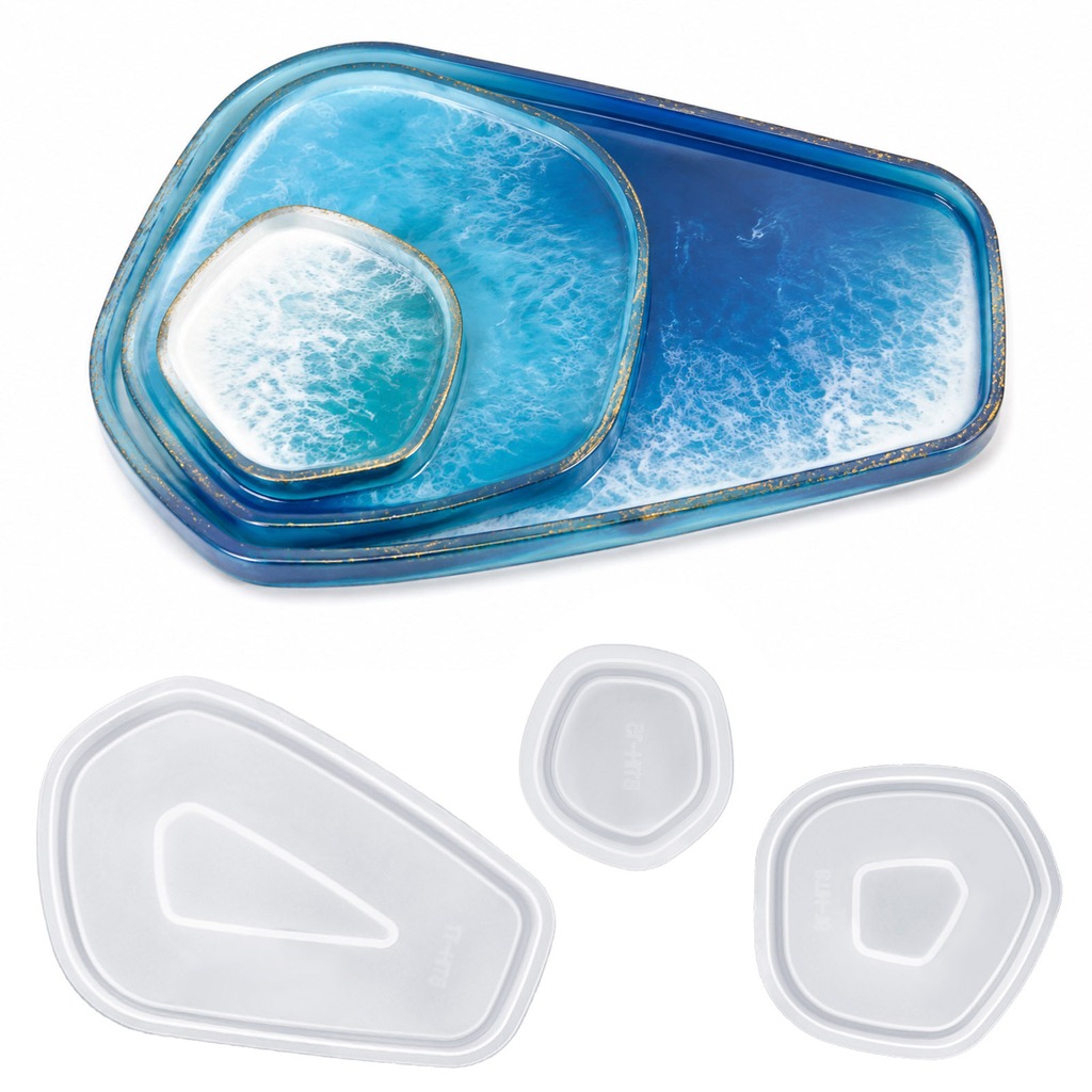 3 adet Düzensiz Tepsi Silikon  - Silicone Epoxy Resin Molds Set incelemesi ve fiyatı