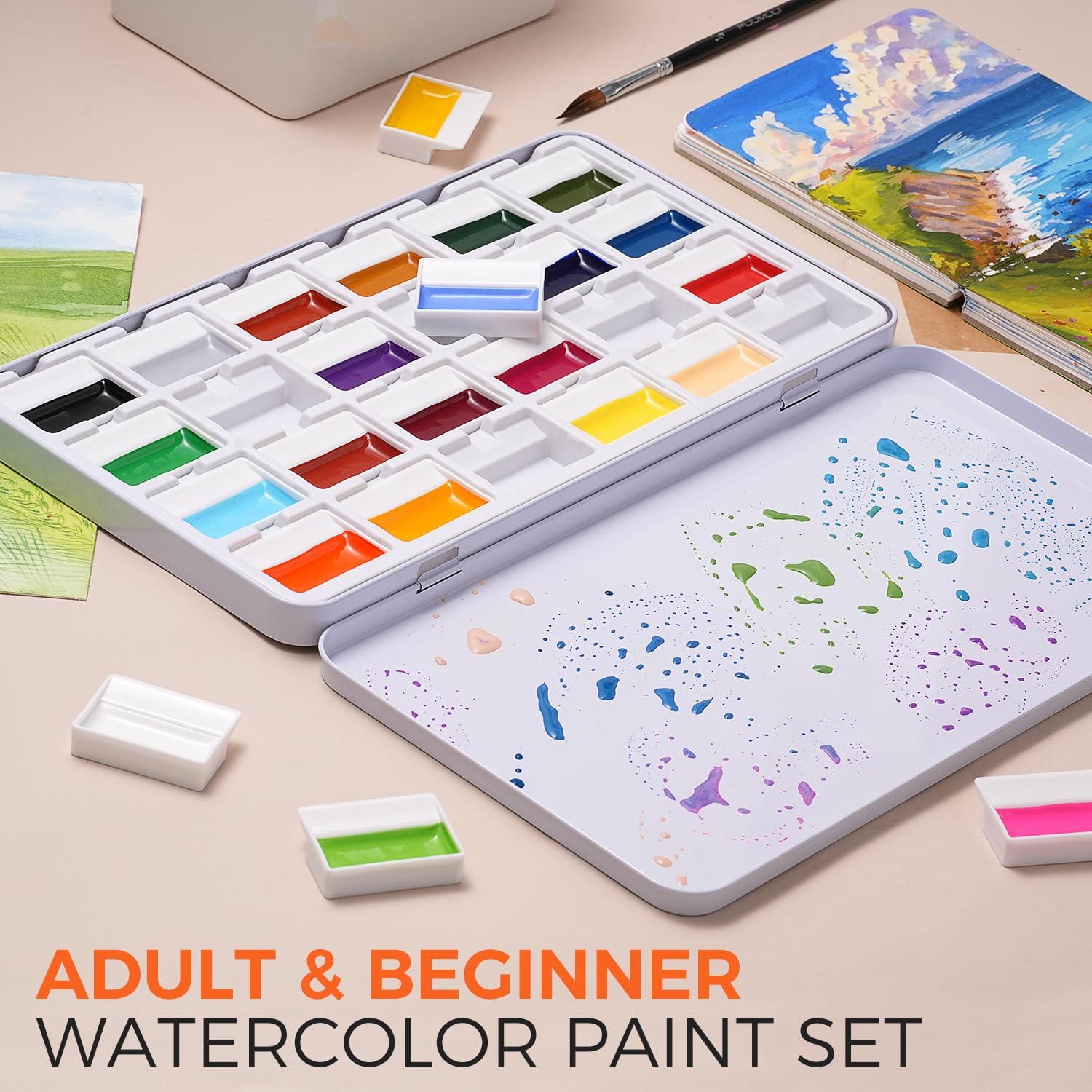 24 Renk Opak Katı Suluboya Boy - Watercolor Paint Set Solid Pigment incelemesi ve fiyatı