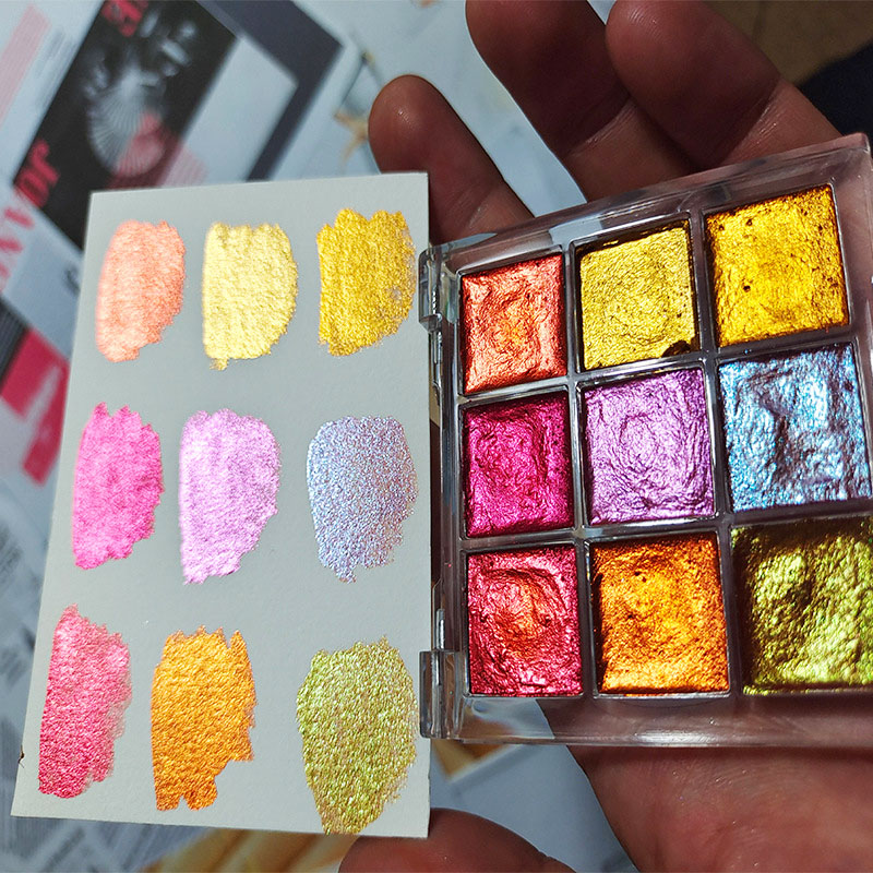 9 renk Nail Solid Pigment Auro - Watercolor Paint Set Solid Pigment incelemesi ve fiyatı