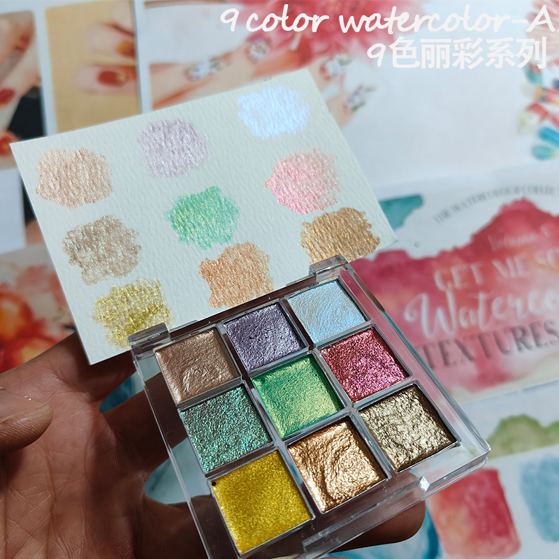 9 renk Nail Solid Pigment Auro - Watercolor Paint Set Solid Pigment incelemesi ve fiyatı