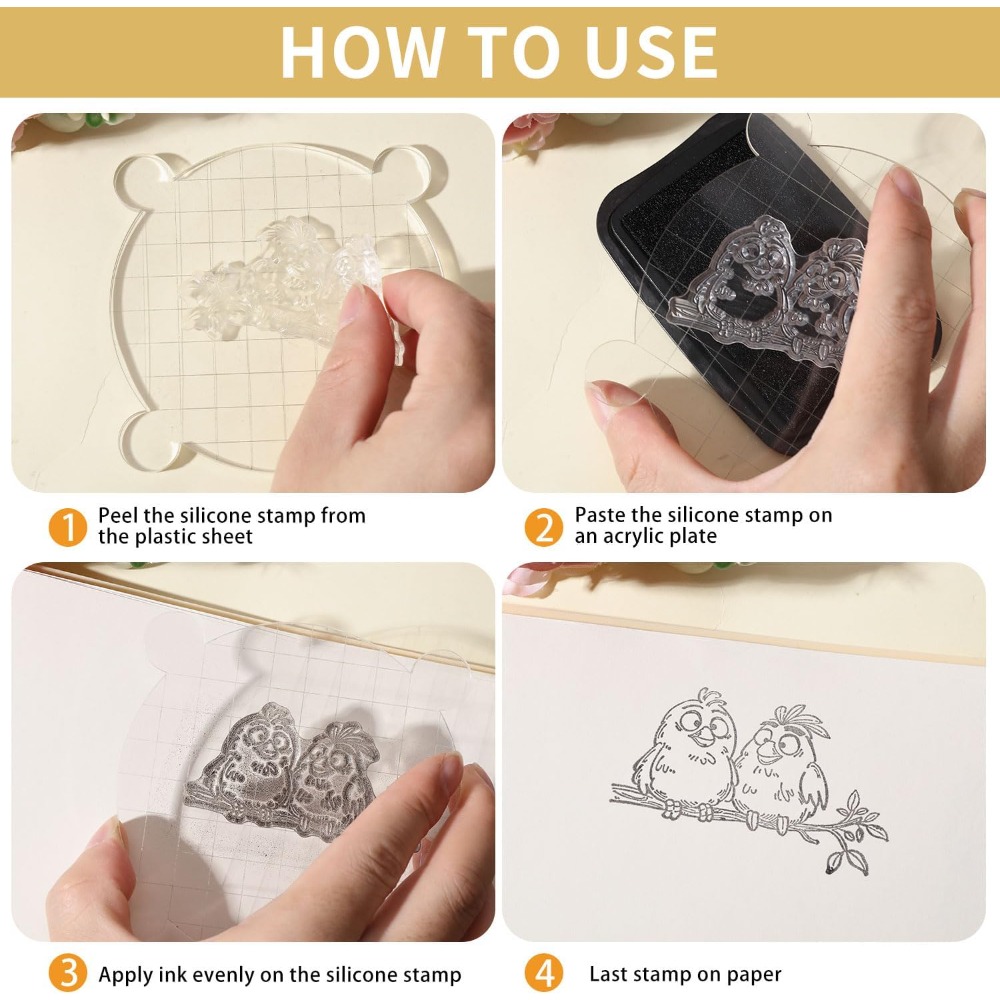 Komik Kuşlar Dalları Temizle P - Clear Silicone Stamps For Card Making incelemesi ve fiyatı