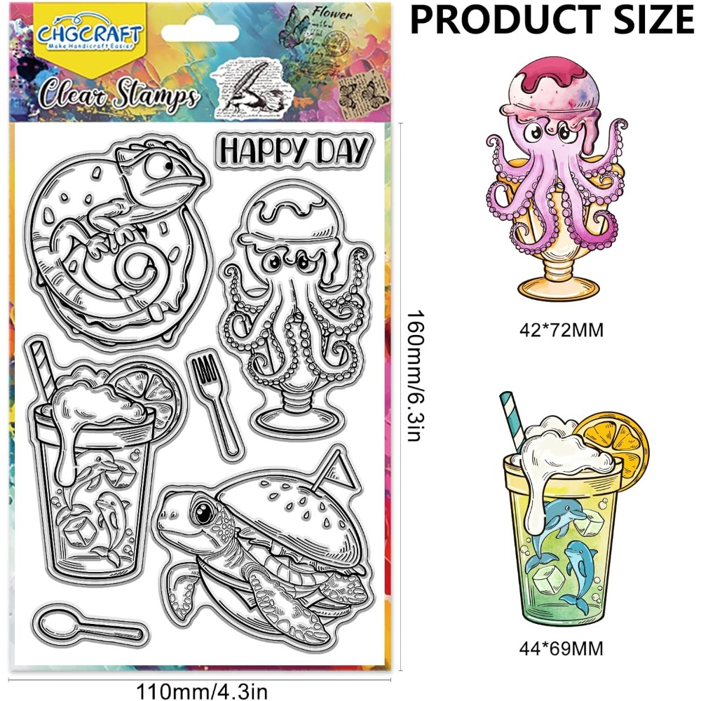 Deniz Hayvan Temizle Pullar Ka - Clear Silicone Stamps For Card Making incelemesi ve fiyatı