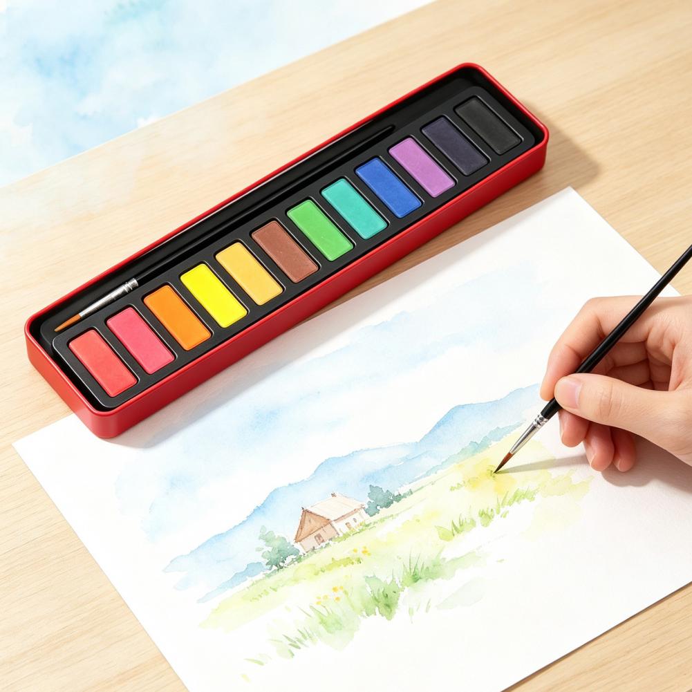 Taşınabilir Suluboya Boya Seti - Watercolor Paint Set Solid Pigment incelemesi ve fiyatı