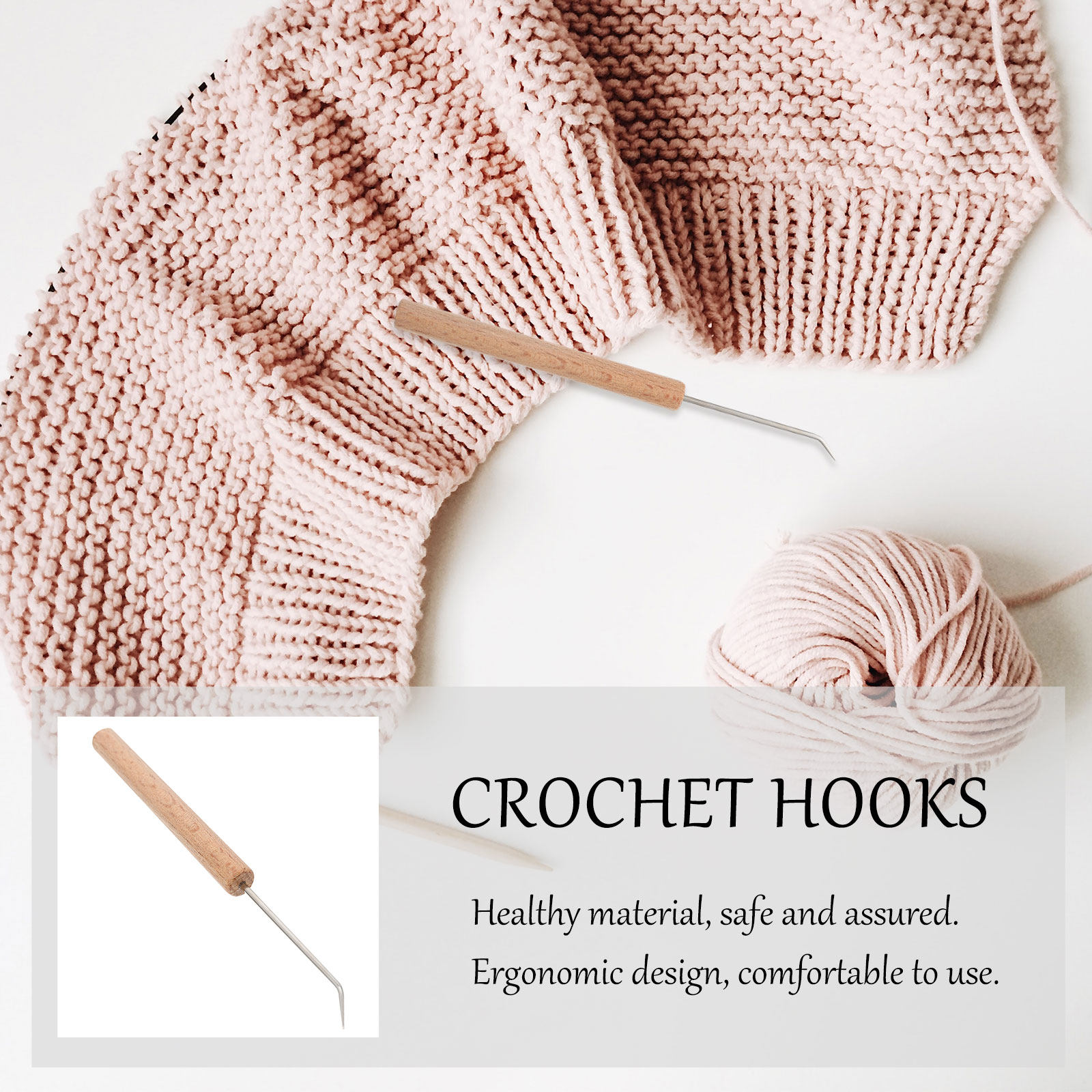 1 Adet Premium Ahşap Tığ Seti, - Wooden Crochet Hooks Ergonomic Handle incelemesi ve fiyatı