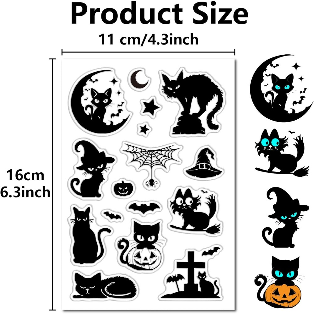 Cadılar bayramı Siyah Kediler  - Clear Silicone Stamps For Card Making incelemesi ve fiyatı