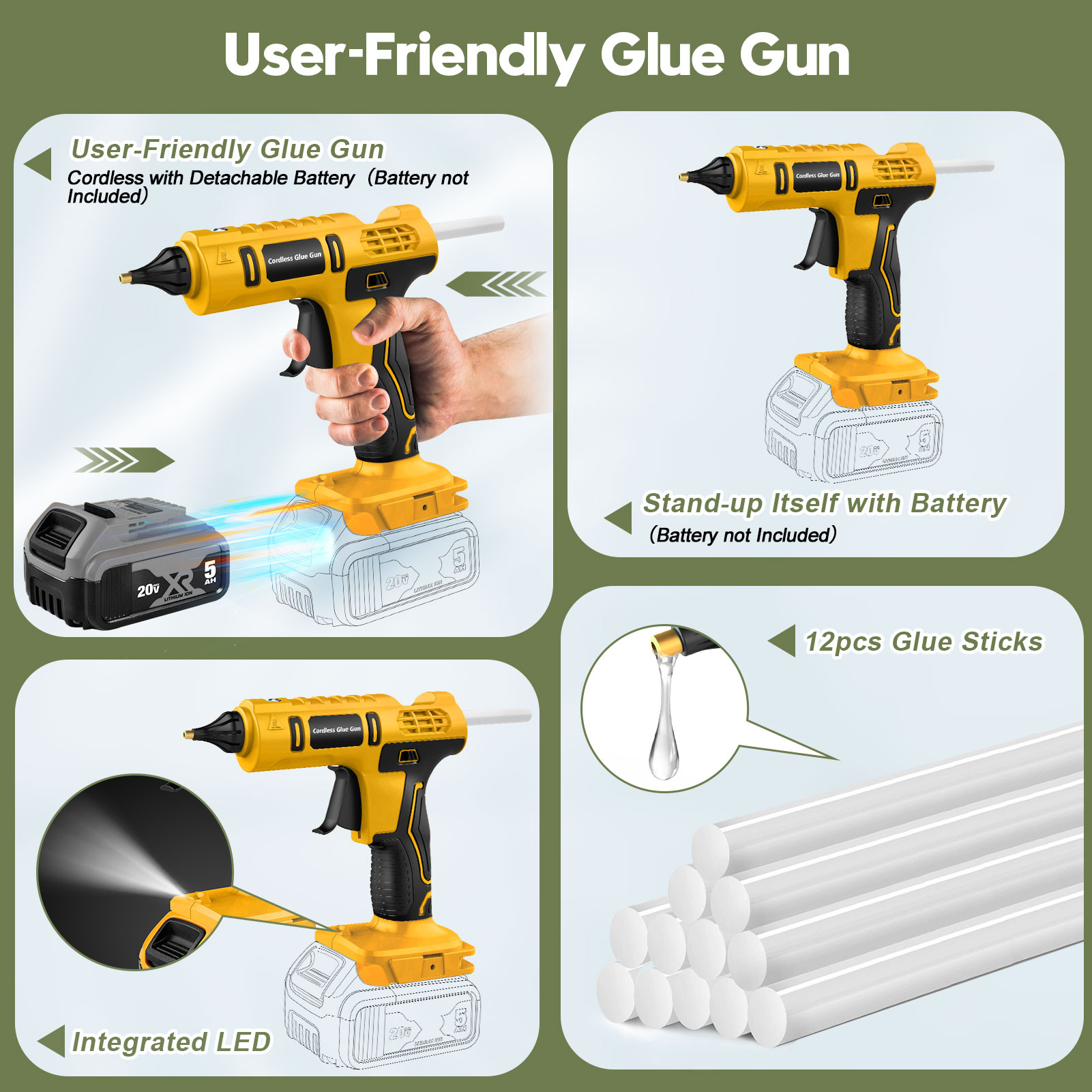 DeWalt 20V Pil için 100W Kablo - Hot Melt Glue Gun Cordless incelemesi ve fiyatı