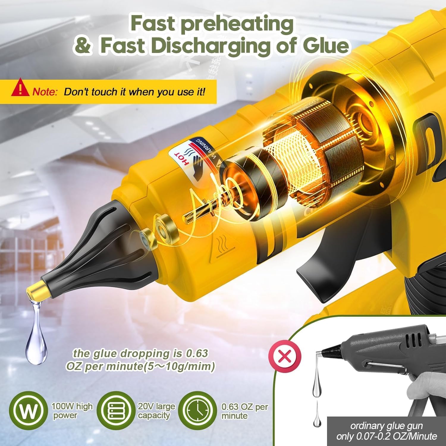DeWalt 20V Pil için 100W Kablo - Hot Melt Glue Gun Cordless incelemesi ve fiyatı