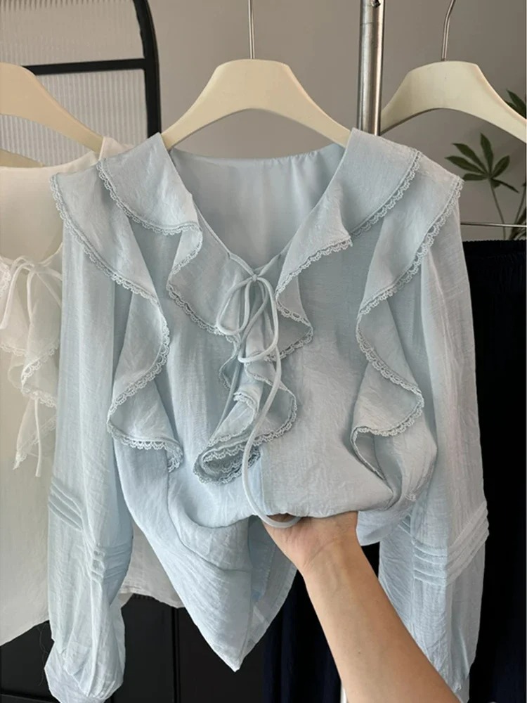 Fransız V Yaka Şık Uzun Kollu  - Embroidery incelemesi ve fiyatı