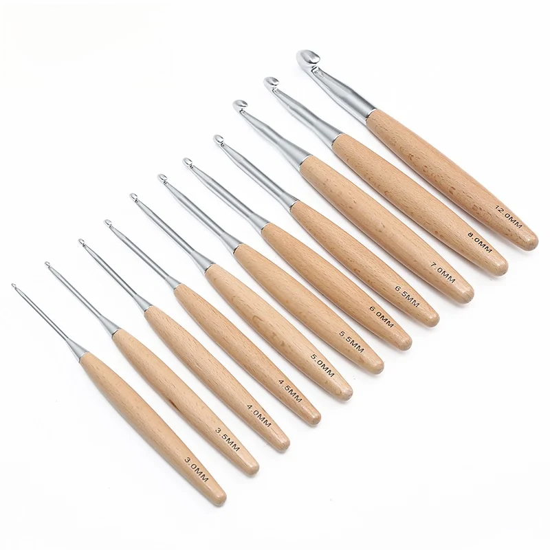 1/11 adet Ahşap Saplı Tığ İğne - Wooden Crochet Hooks Ergonomic Handle incelemesi ve fiyatı