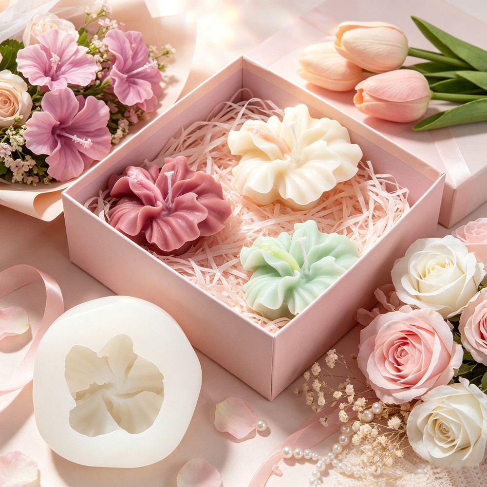 2 adet Hibiscus Çiçek Mum Kalı - Silicone Epoxy Resin Molds Set incelemesi ve fiyatı